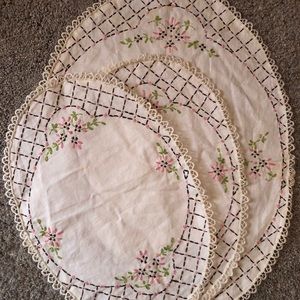 Vintage Embroidered Table Linens